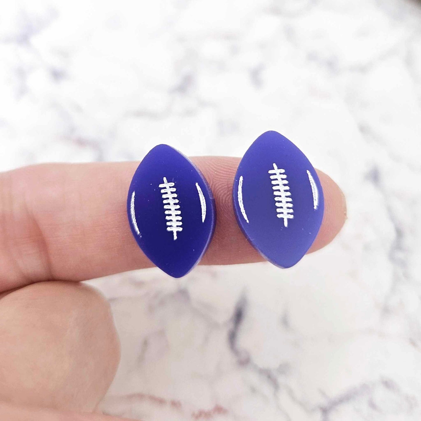 dark blue football NRL AFL sports team DIY earring supplies laser cut acrylic studs blanks