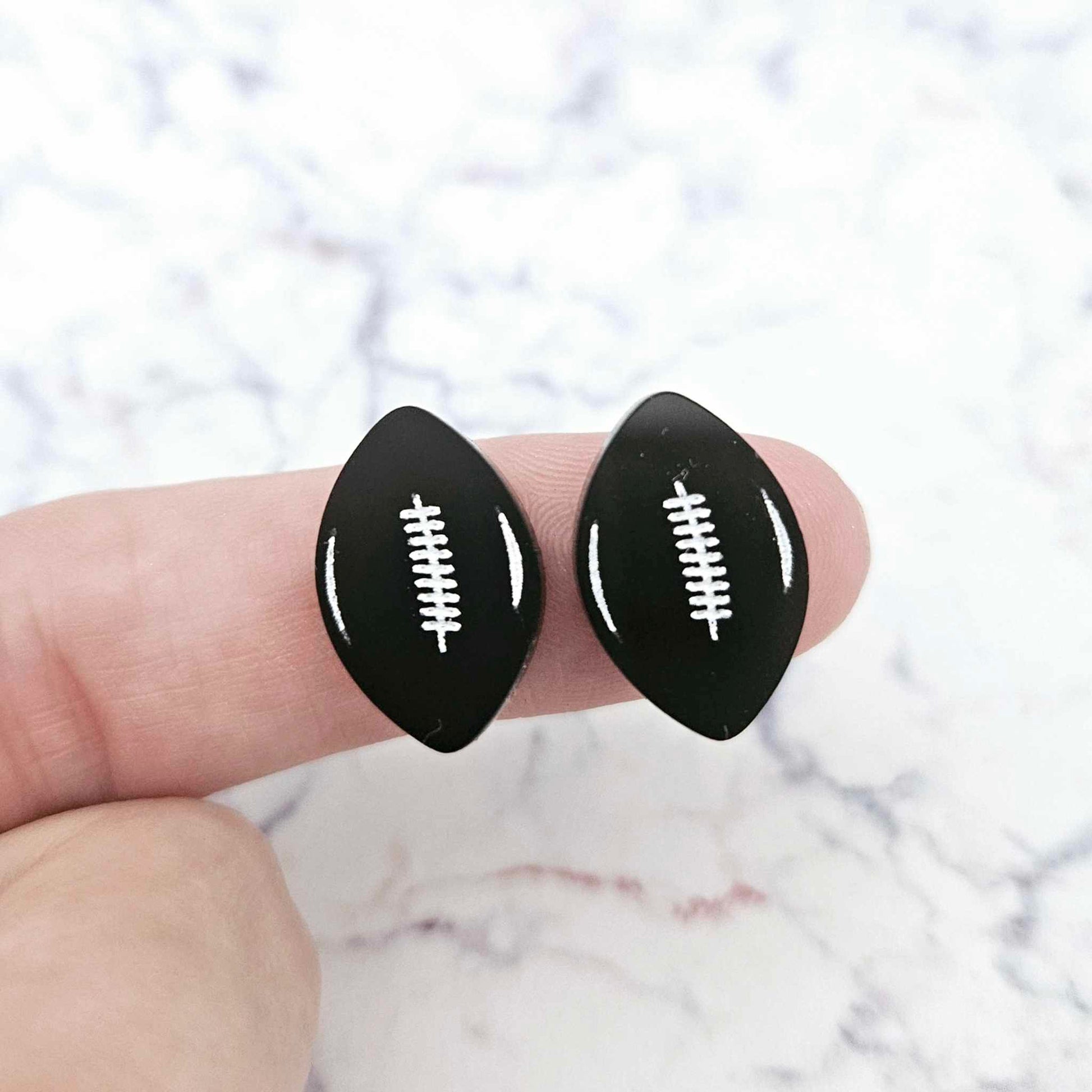 black football NRL AFL sports team DIY earring supplies laser cut acrylic studs blanks