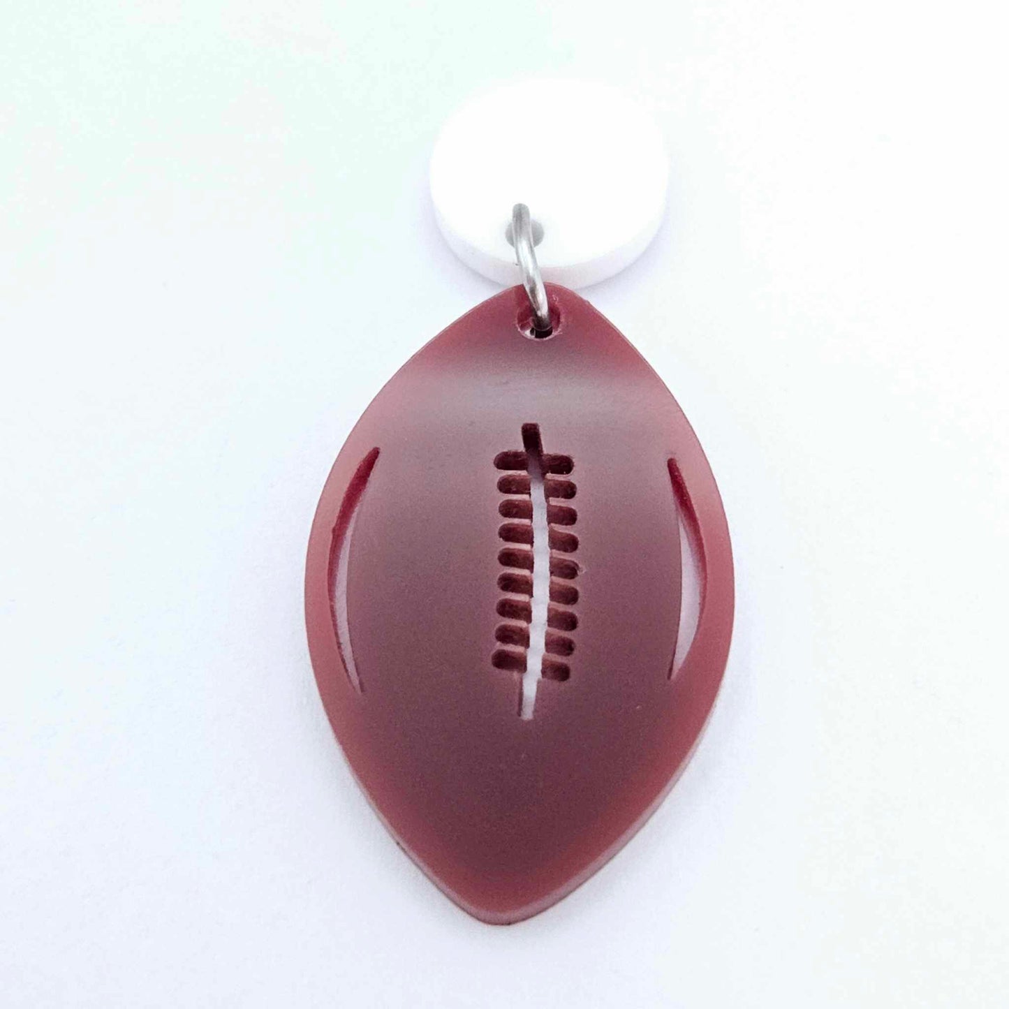 maroon port wine football NRL AFL sports team DIY earring supplies laser cut acrylic dangles blanks