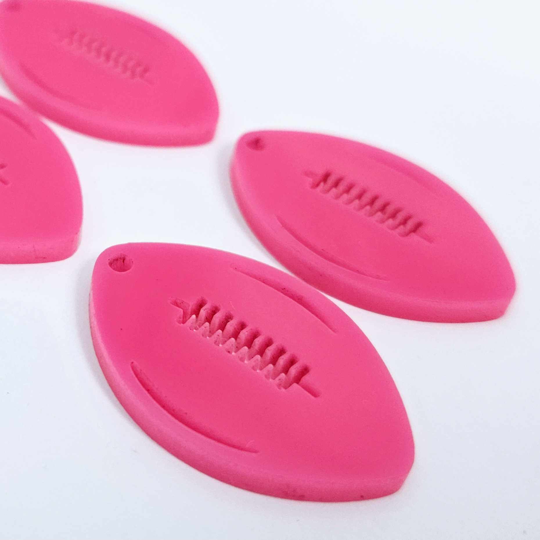 hot pink football NRL AFL sports team DIY earring supplies laser cut acrylic dangles blanks