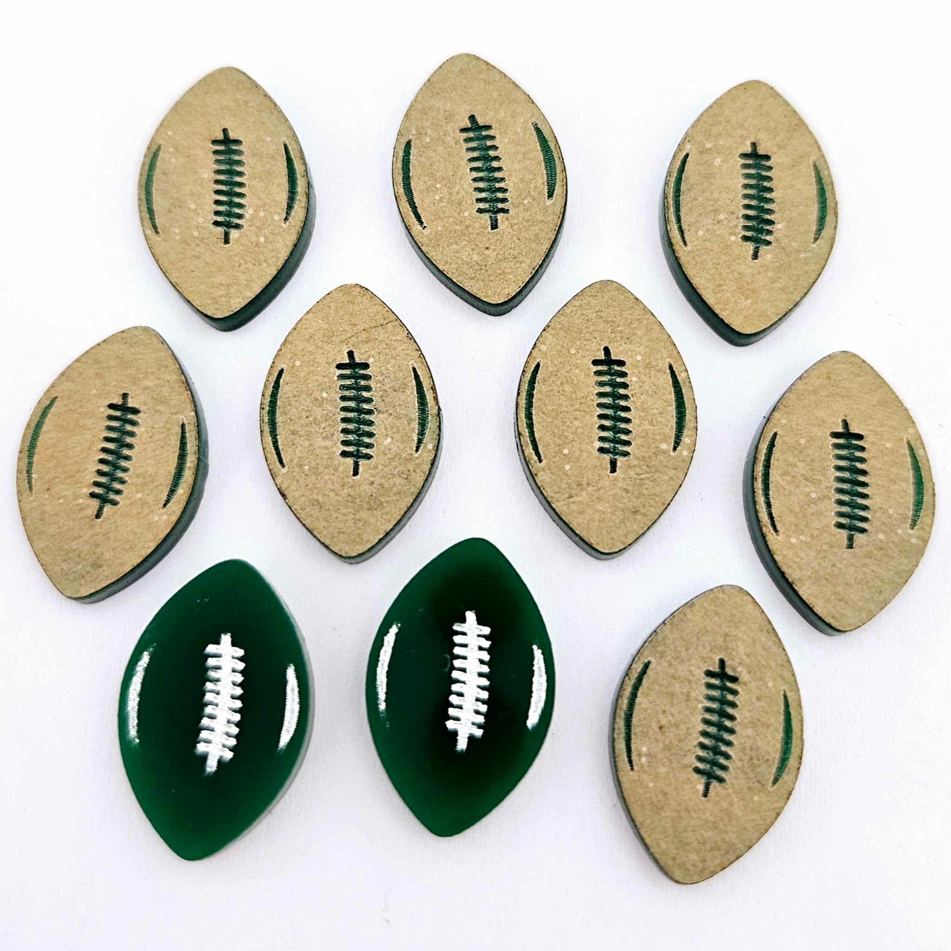 dark green football NRL AFL sports team DIY earring supplies laser cut acrylic studs blanks