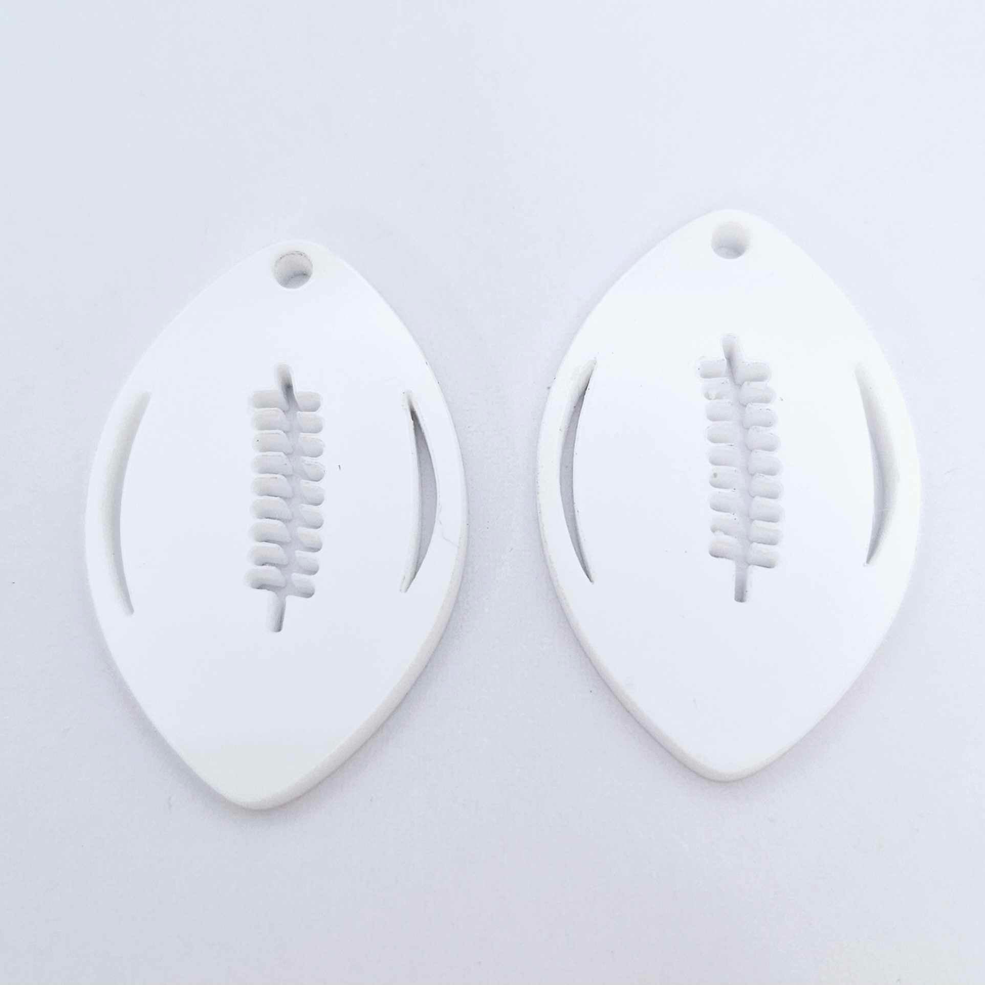 white football NRL AFL sports team DIY earring supplies laser cut acrylic dangles blanks