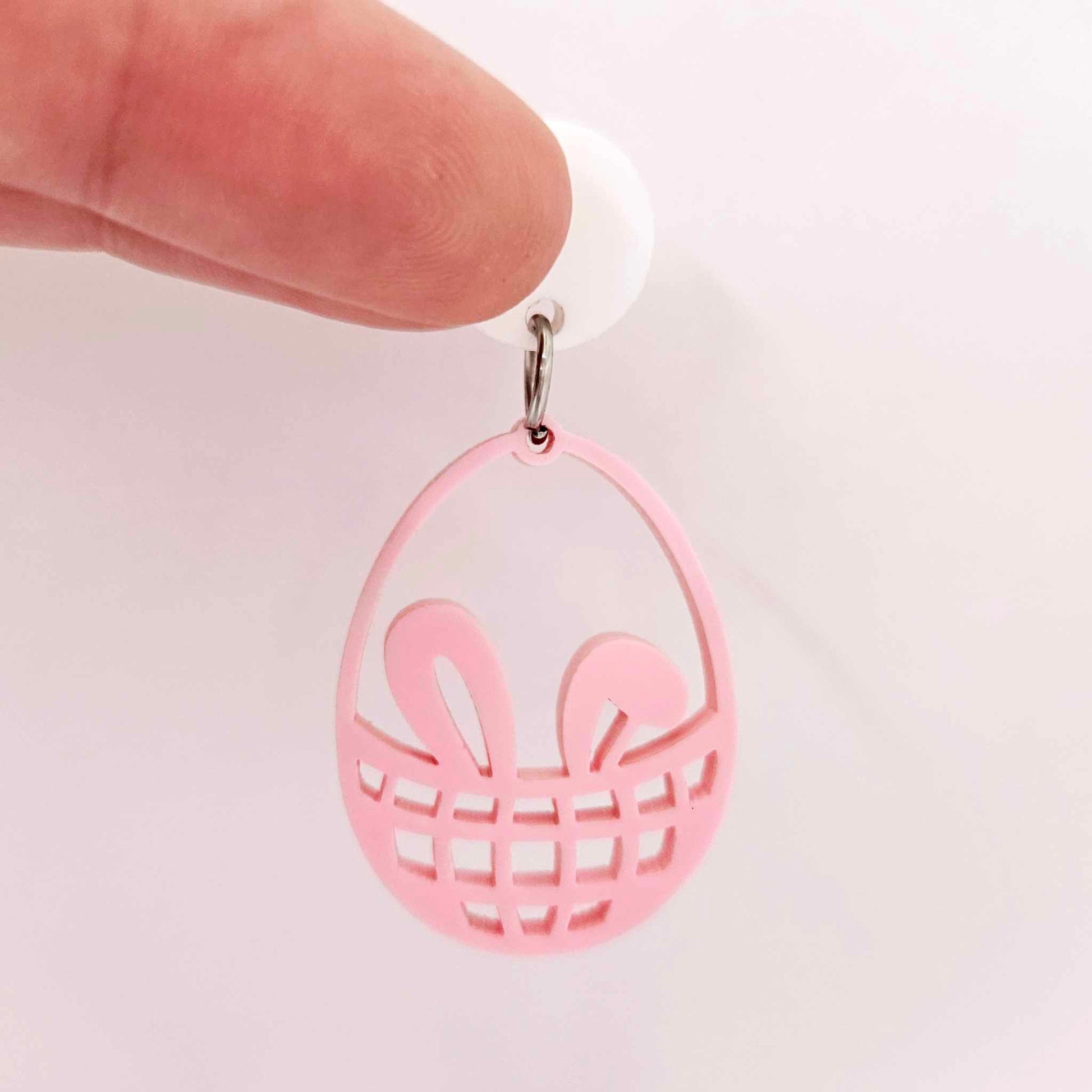 pastel pink Easter bunny egg basket DIY earring supplies laser cut acrylic dangles blanks