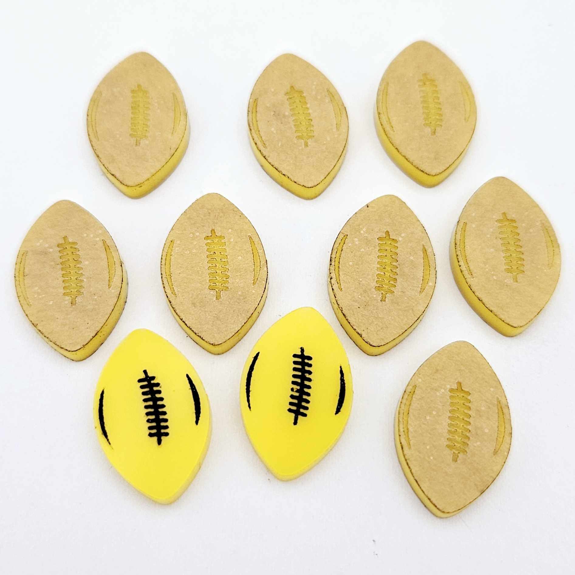 yellow football NRL AFL sports team DIY earring supplies laser cut acrylic studs blanks