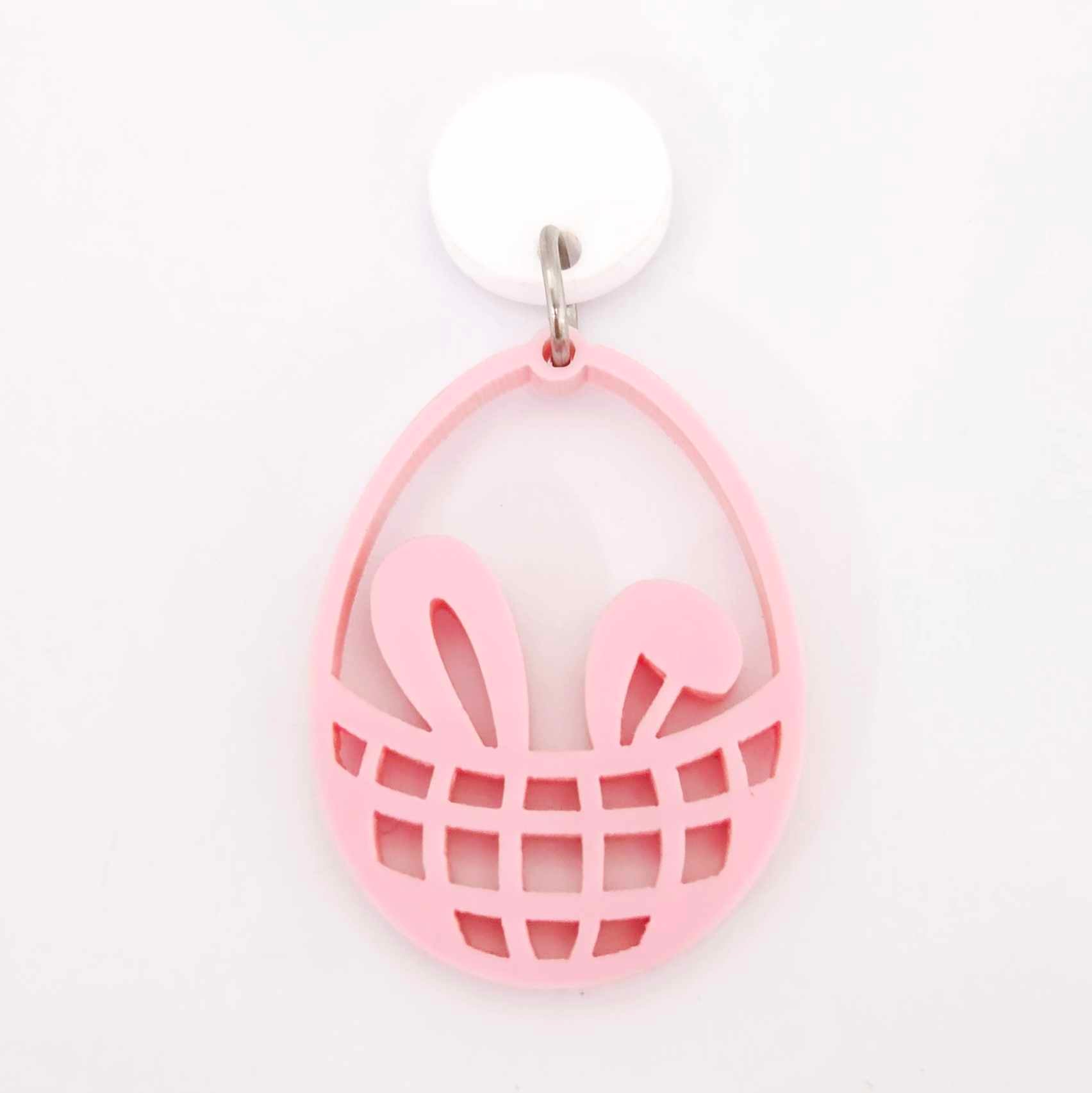 pastel pink Easter bunny egg basket DIY earring supplies laser cut acrylic dangles blanks