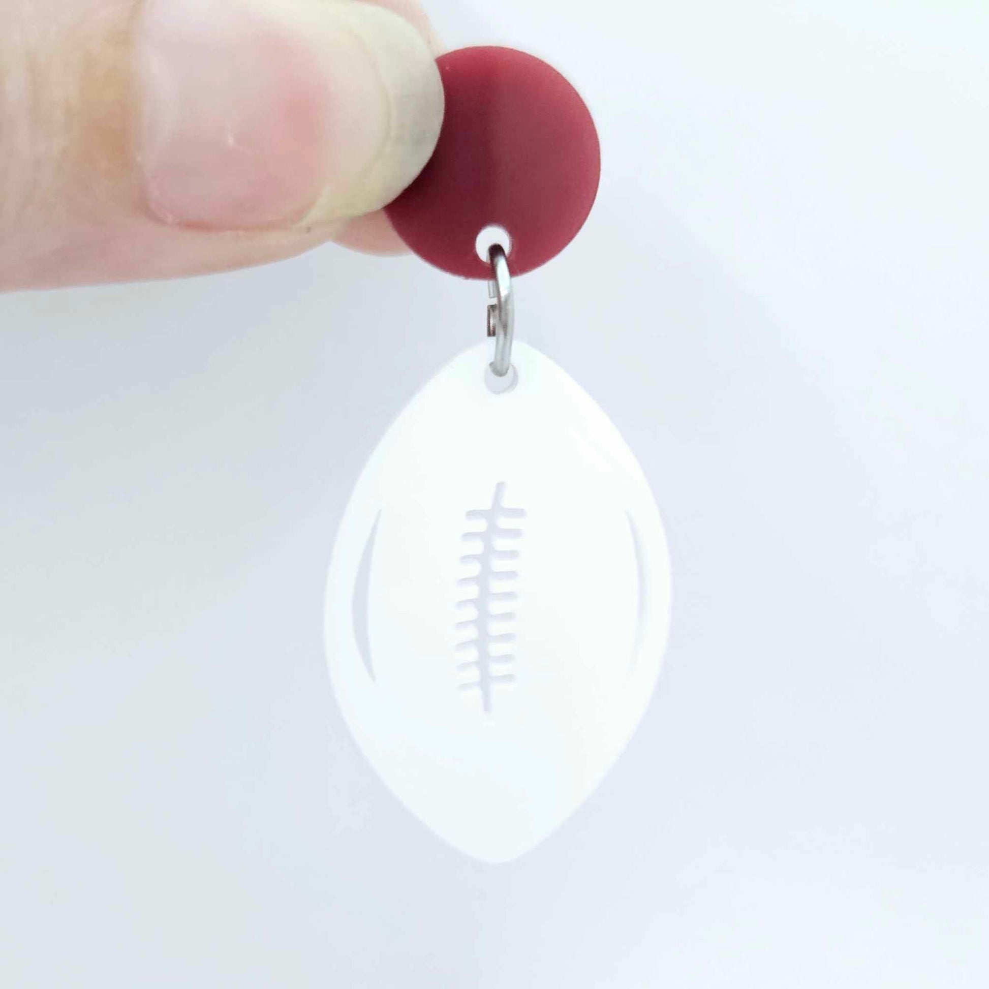 white football NRL AFL sports team DIY earring supplies laser cut acrylic dangles blanks