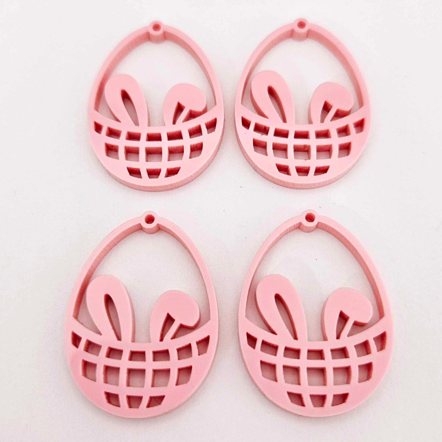 pastel pink Easter bunny egg basket DIY earring supplies laser cut acrylic dangles blanks
