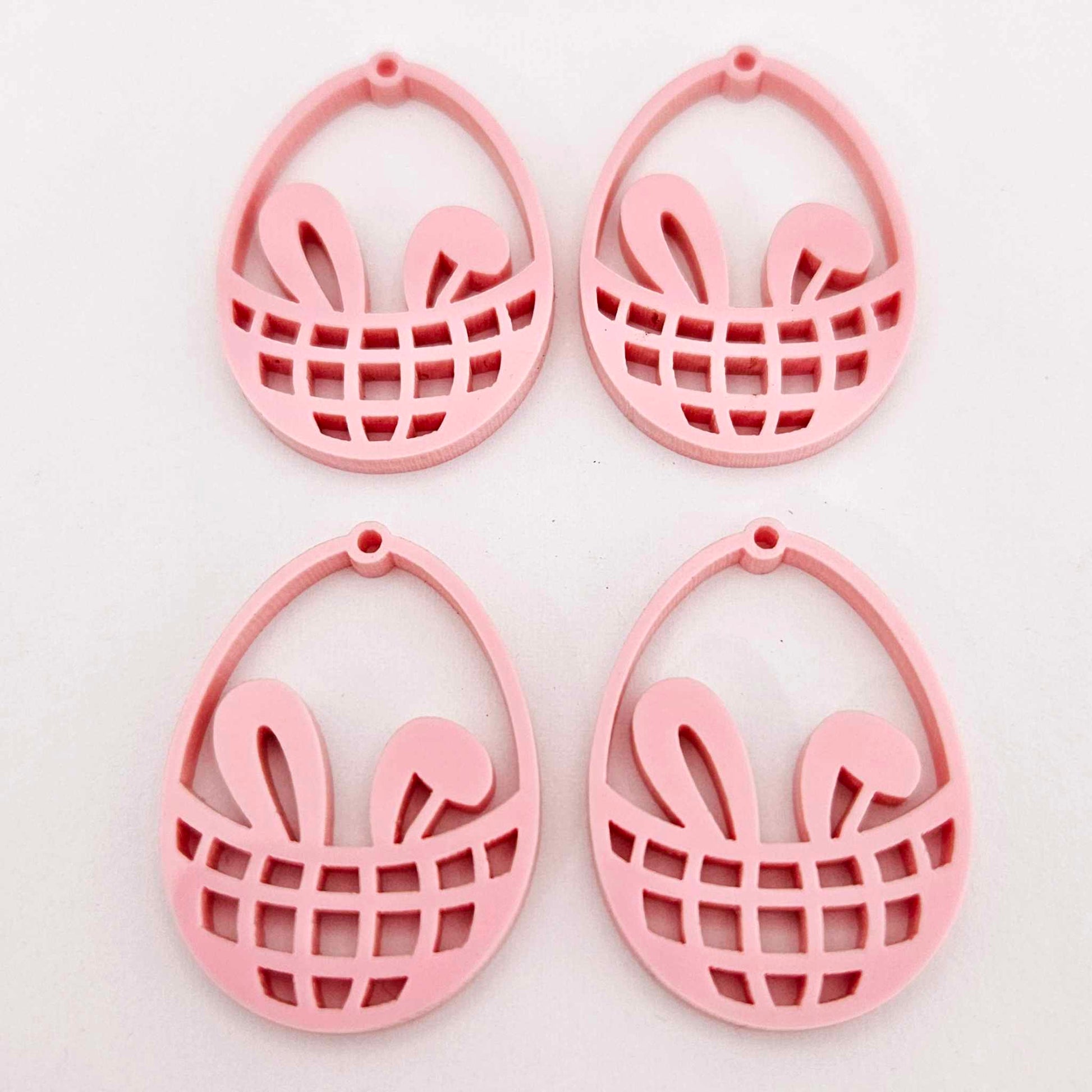 pastel pink Easter bunny egg basket DIY earring supplies laser cut acrylic dangles blanks