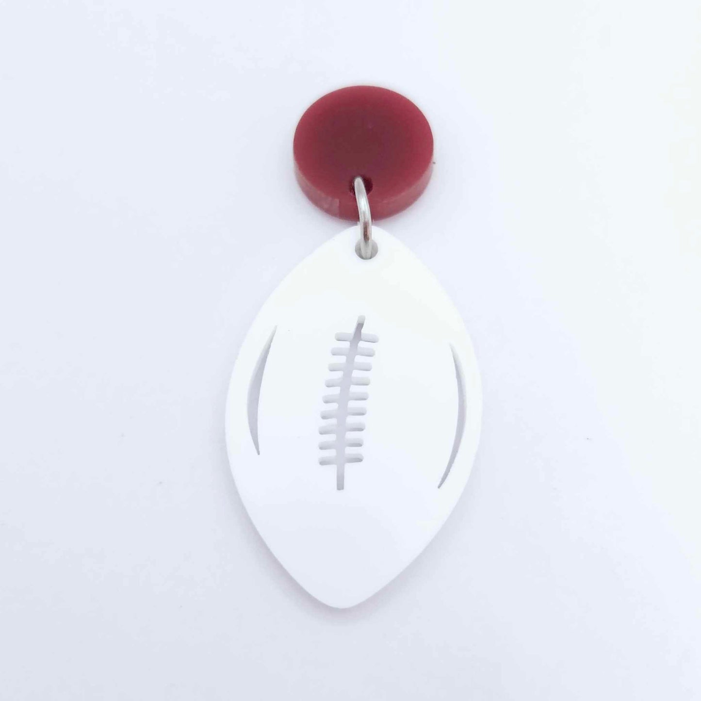 white football NRL AFL sports team DIY earring supplies laser cut acrylic dangles blanks