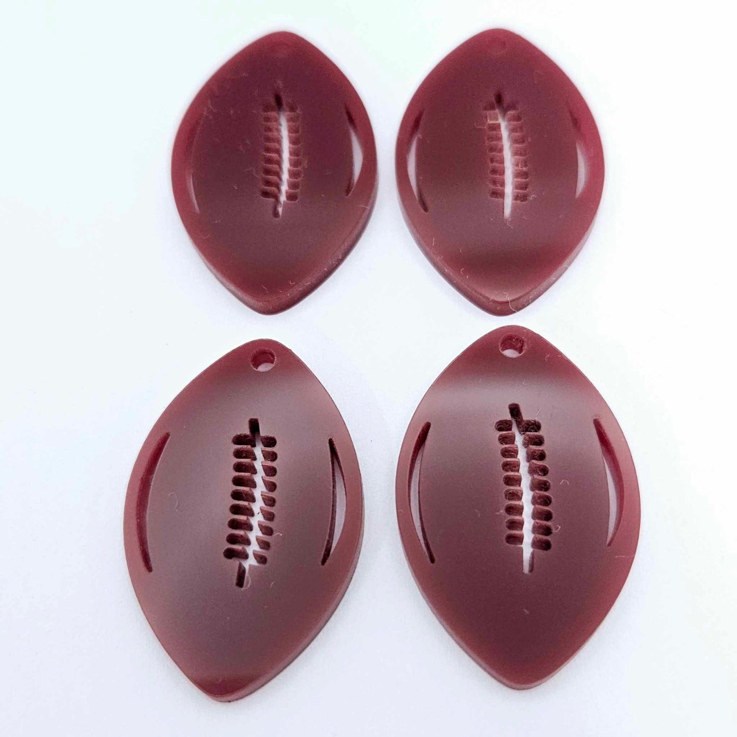 maroon port wine football NRL AFL sports team DIY earring supplies laser cut acrylic dangles blanks