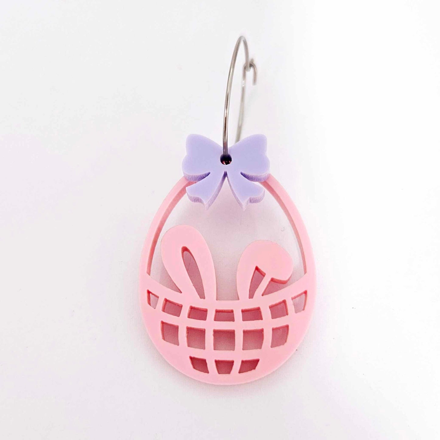 pastel pink Easter bunny egg basket DIY earring supplies laser cut acrylic dangles blanks