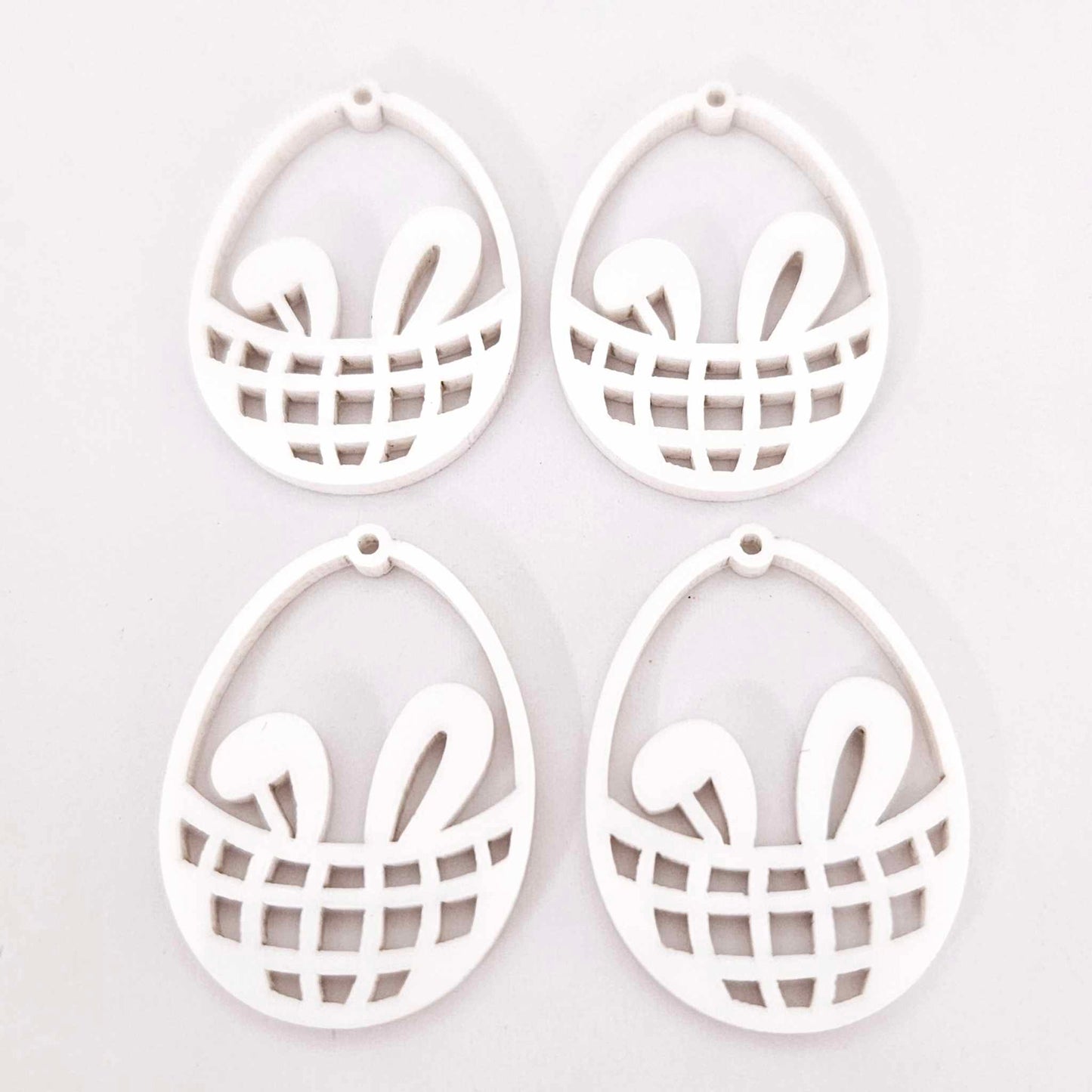 white Easter bunny egg basket DIY earring supplies laser cut acrylic dangles blanks