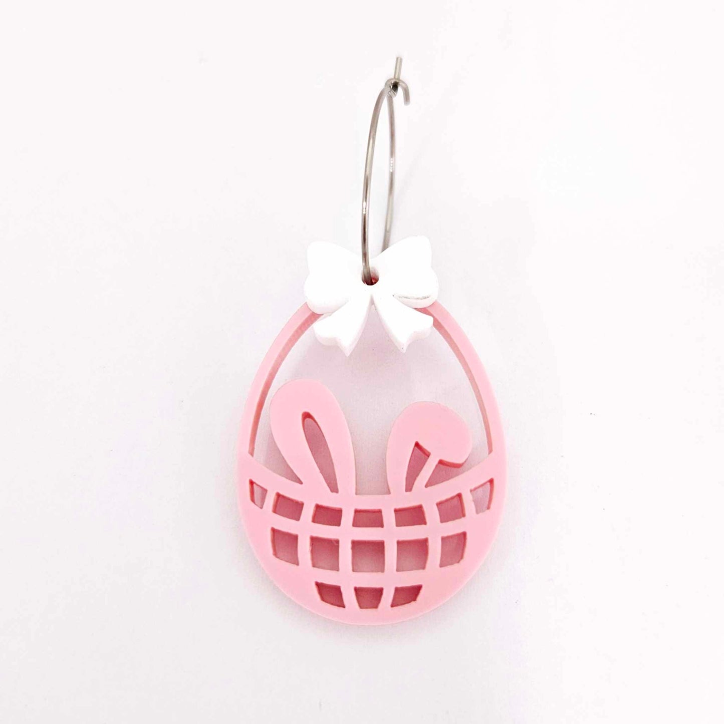 pastel pink Easter bunny egg basket DIY earring supplies laser cut acrylic dangles blanks