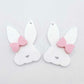 white Easter bunny pastel pink bow layered DIY earring supplies laser cut acrylic dangles blanks