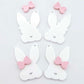 white Easter bunny pastel pink bow layered DIY earring supplies laser cut acrylic dangles blanks