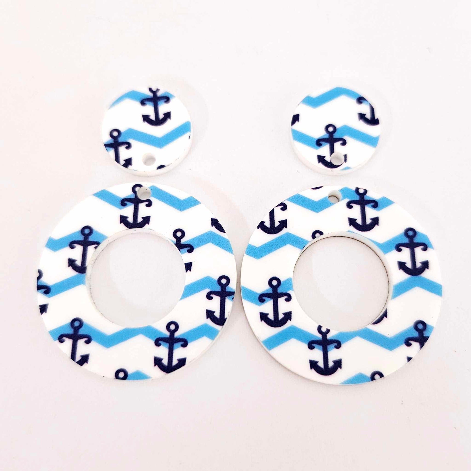Under the sea seahorse anchor starfish mermaid dolphin whale fish DIY earring kit laser cut acrylic dangles studs blanks glue findings craft