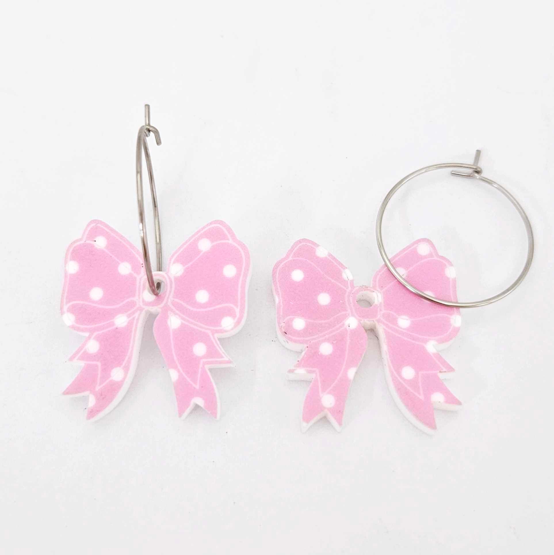 pretty in pink DIY earring kit pastel glitter UV print flowers butterfly bows supplies laser cut acrylic dangles studs blanks mixed pack craft findings glue