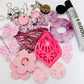 pretty in pink DIY earring kit pastel glitter UV print flowers butterfly bows supplies laser cut acrylic dangles studs blanks mixed pack craft findings glue