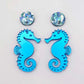 Under the sea seahorse anchor starfish mermaid dolphin whale fish DIY earring kit laser cut acrylic dangles studs blanks glue findings craft