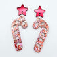 Christmas DIY earring kit glitter UV print tree candy cane reindeer present gingerbread man glue acrylic laser cut supplies blanks dangles studs craft