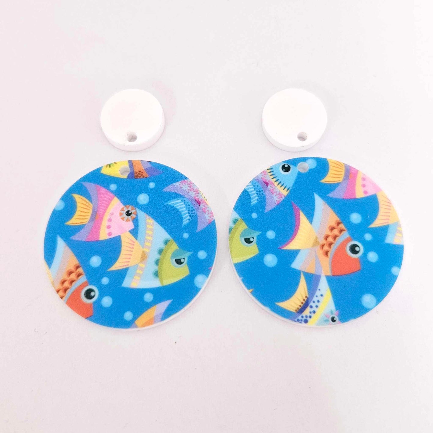 Under the sea seahorse anchor starfish mermaid dolphin whale fish DIY earring kit laser cut acrylic dangles studs blanks glue findings craft