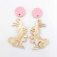 DIY earring kit laser cut acrylic supplies Easter bunny egg carrot findings glue create you own craft