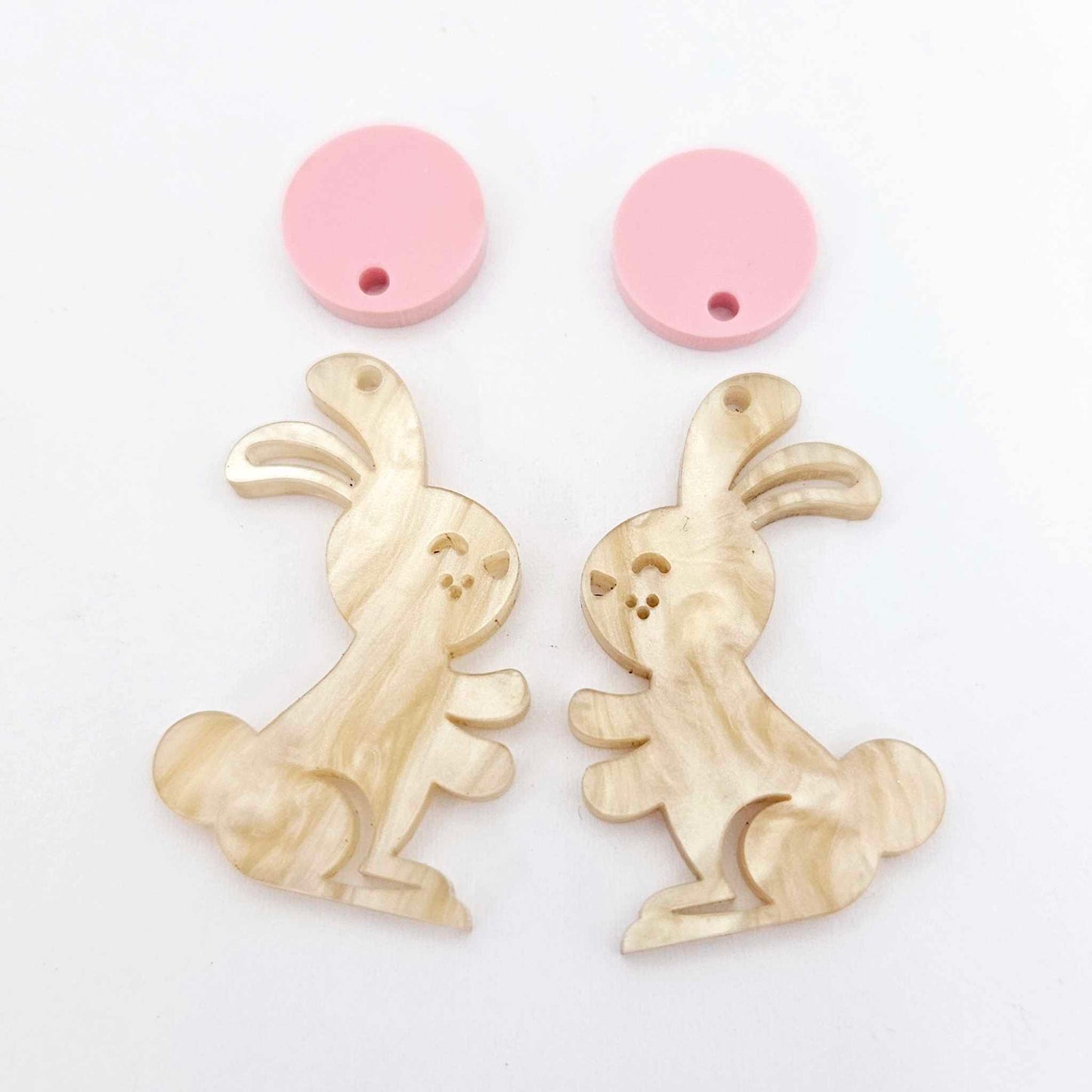 DIY earring kit laser cut acrylic supplies Easter bunny egg carrot findings glue create you own craft