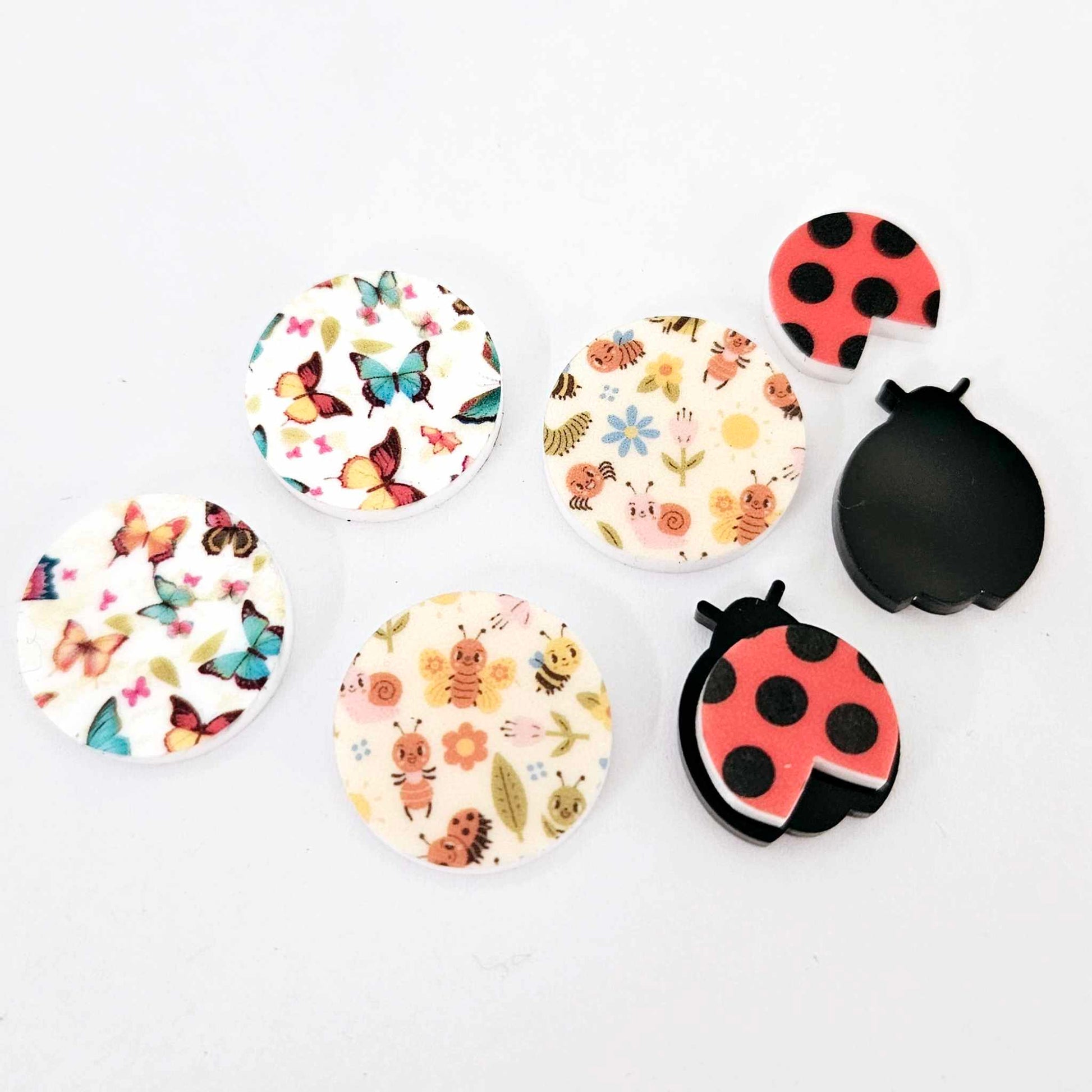 Bugs life butterfly bee ladybug DIY earring kit laser cut acrylic dangles blanks craft glue findings
