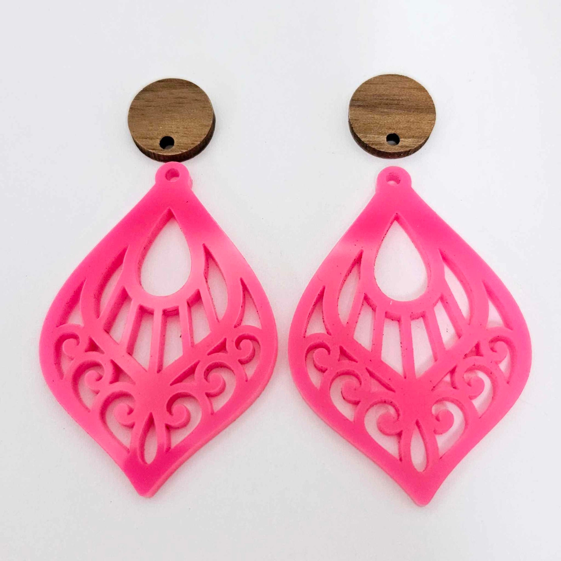 pretty in pink DIY earring kit pastel glitter UV print flowers butterfly bows supplies laser cut acrylic dangles studs blanks mixed pack craft findings glue