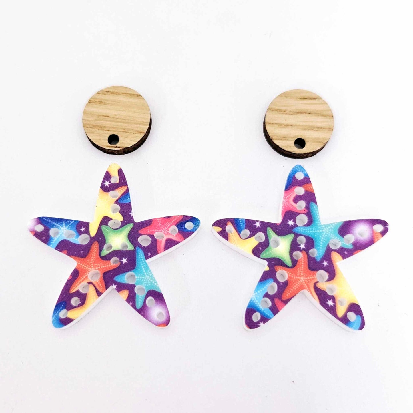 Under the sea seahorse anchor starfish mermaid dolphin whale fish DIY earring kit laser cut acrylic dangles studs blanks glue findings craft