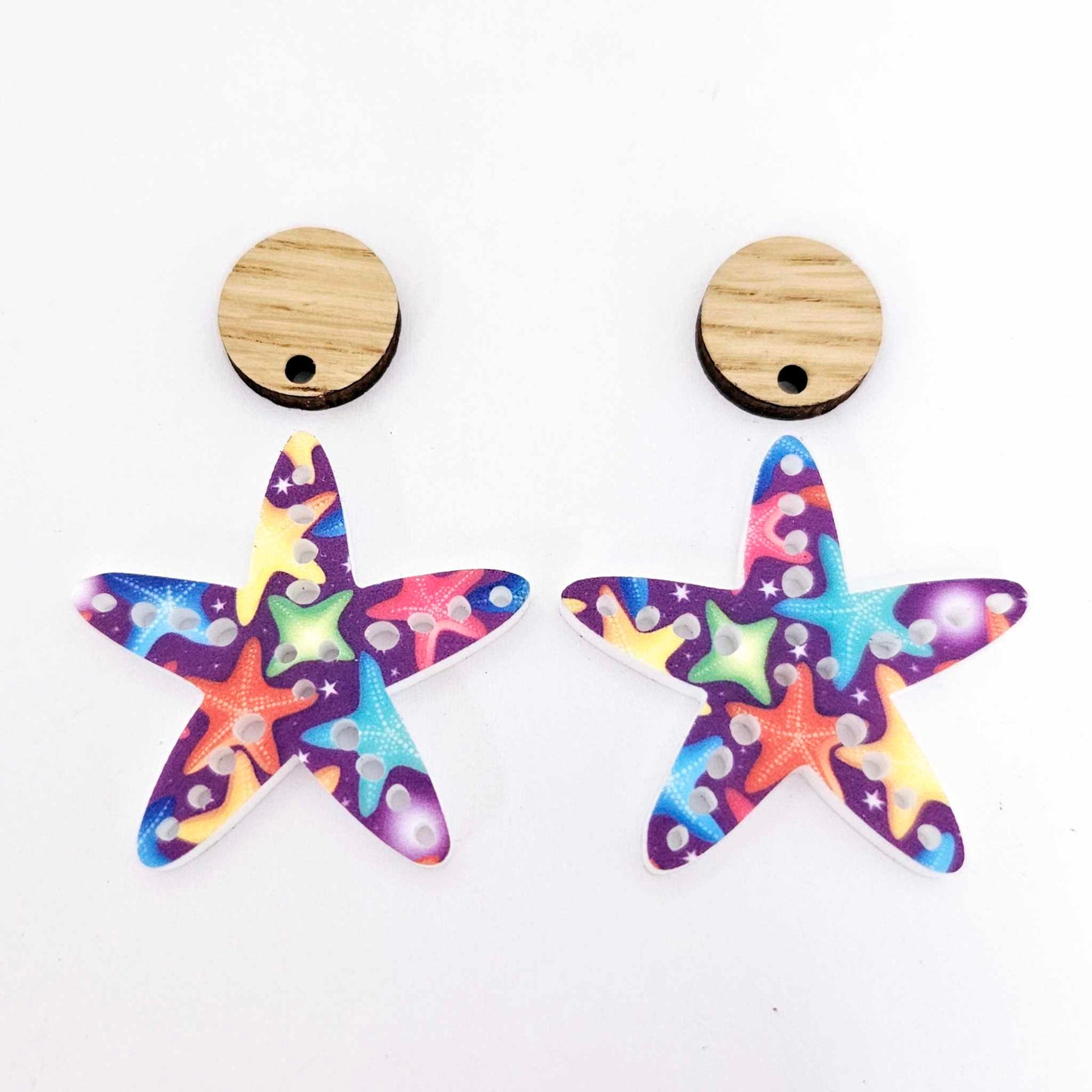 Under the sea seahorse anchor starfish mermaid dolphin whale fish DIY earring kit laser cut acrylic dangles studs blanks glue findings craft