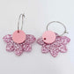 pretty in pink DIY earring kit pastel glitter UV print flowers butterfly bows supplies laser cut acrylic dangles studs blanks mixed pack craft findings glue