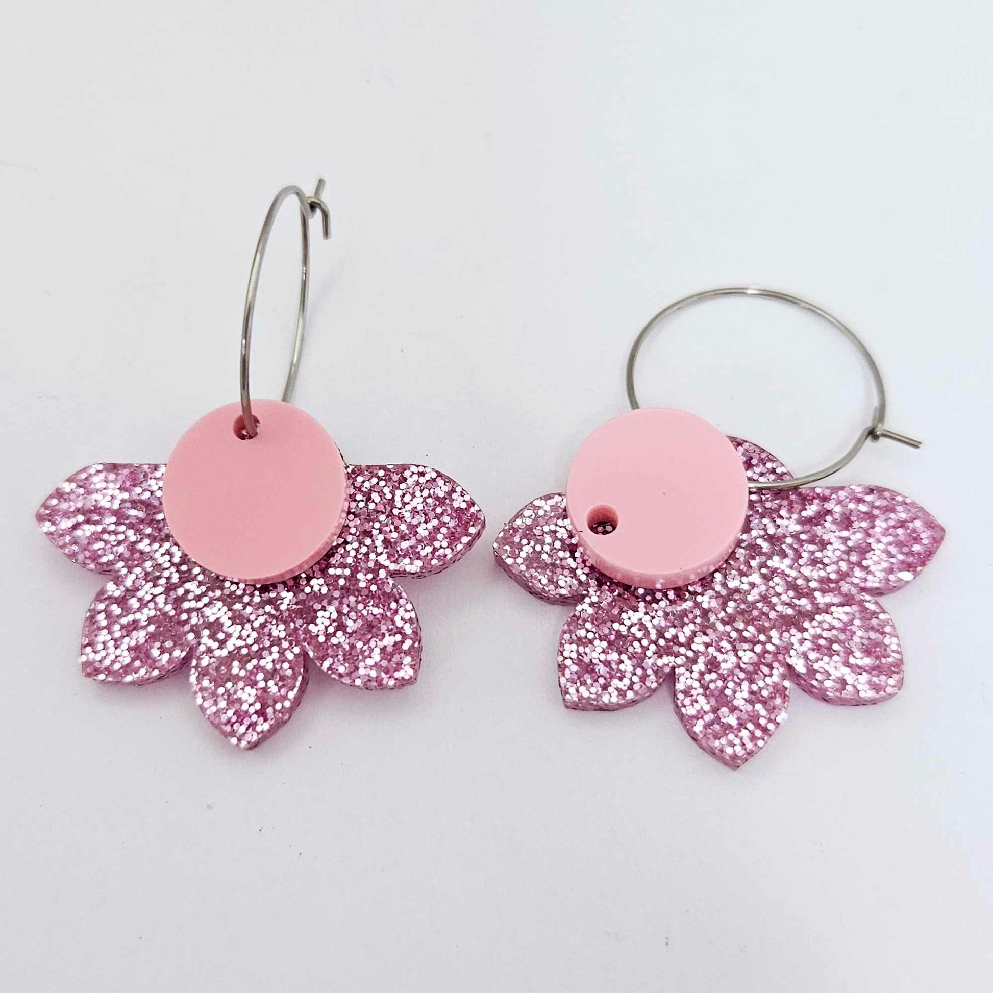 pretty in pink DIY earring kit pastel glitter UV print flowers butterfly bows supplies laser cut acrylic dangles studs blanks mixed pack craft findings glue