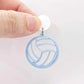 pastel blue netball volleyball DIY earring supplies laser cut acrylic dangles blanks sports