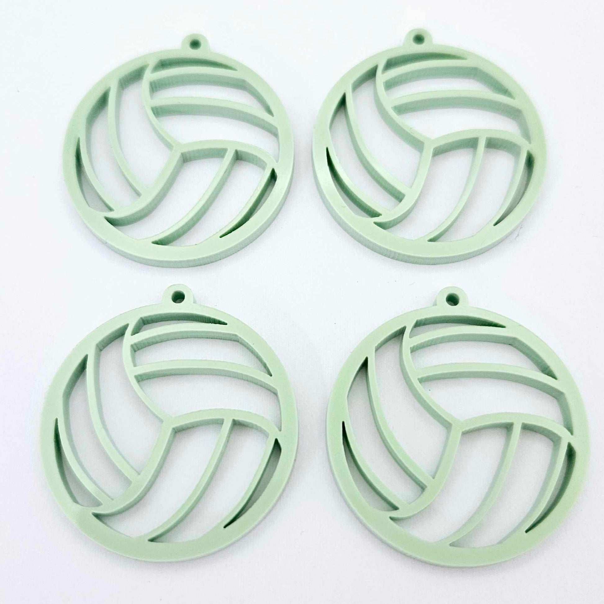 pastel green mint netball volleyball DIY earring supplies laser cut acrylic dangles blanks sports