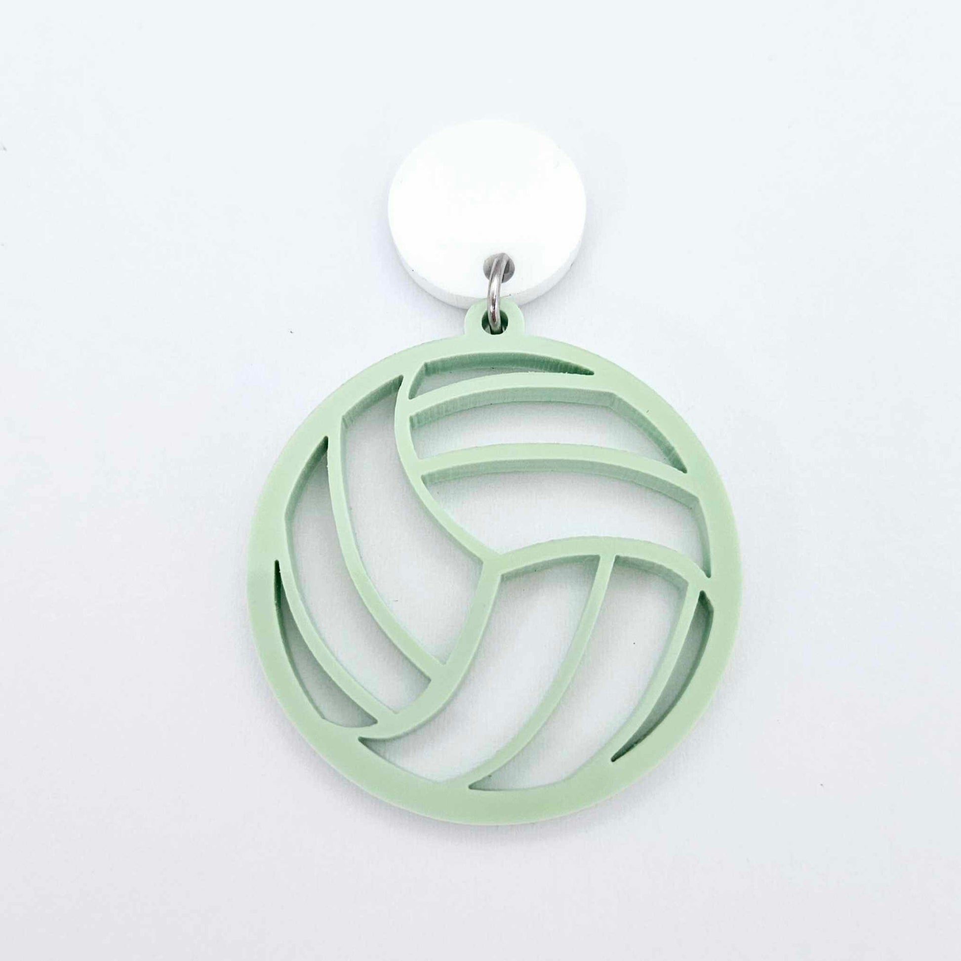 pastel green mint netball volleyball DIY earring supplies laser cut acrylic dangles blanks sports