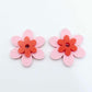 pastel pink red floral flowers DIY earring supplies laser cut acrylic dangles blanks layered hoops