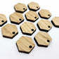 oak hexagon wood veneer toppers studs DIY earring supplies laser cut acrylic dangles blanks resin clay