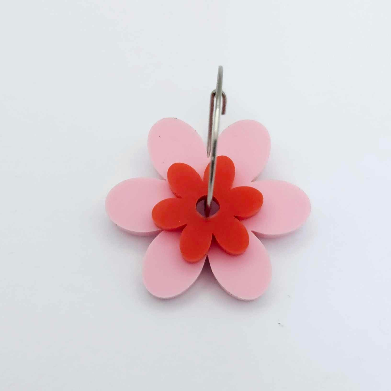 pastel pink red floral flowers DIY earring supplies laser cut acrylic dangles blanks layered hoops