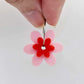 pastel pink red floral flowers DIY earring supplies laser cut acrylic dangles blanks layered hoops