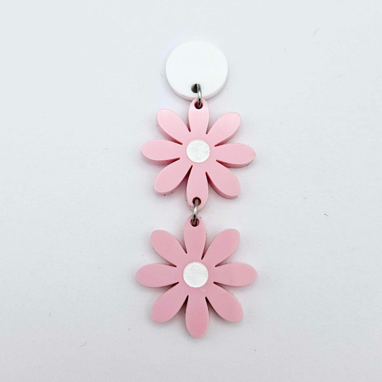 pastel pink daisy flower layered DIY earring supplies laser cut acrylic dangles blanks paint fill