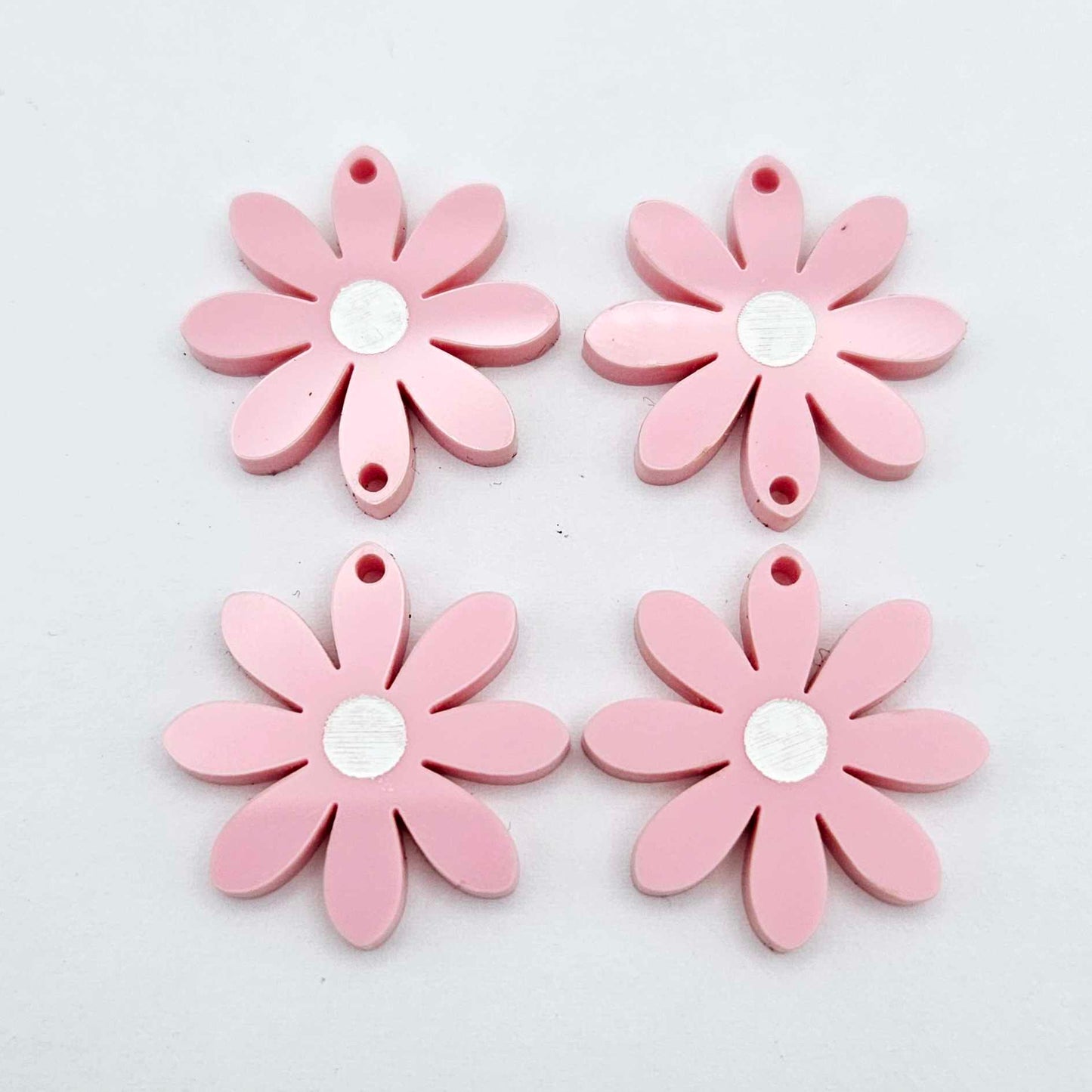 pastel pink daisy flower layered DIY earring supplies laser cut acrylic dangles blanks paint fill