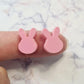 14mm PASTEL PINK Acrylic MINI BUNNIES