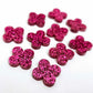 hot pink quatrefoil earring blanks, clover acrylic studs, glitter acrylic earring toppers, acrylic earring supplies, laser cut earring blanks, 15mm acrylic shapes, modern jewellery supplies, on-trend earring blanks, DIY earring parts, small business jewellery making