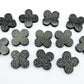 black glitter quatrefoil earring blanks, clover acrylic studs, glitter acrylic earring toppers, acrylic earring supplies, laser cut earring blanks, 15mm acrylic shapes, modern jewellery supplies, on-trend earring blanks, DIY earring parts, small business jewellery making