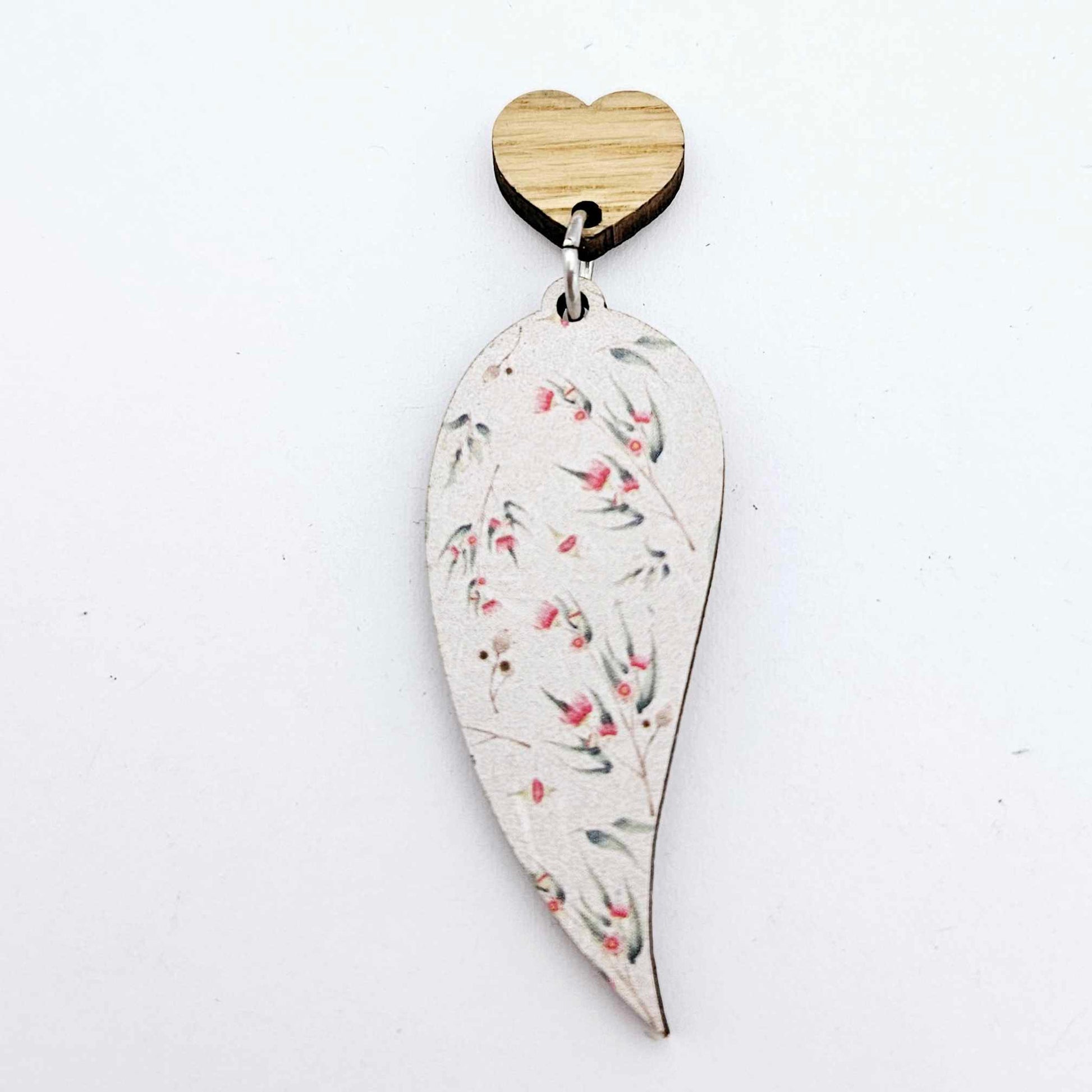 14mm oak wood veneer heart toppers studs DIY earring supplies laser cut acrylic dangles blanks resin clay valentines day love