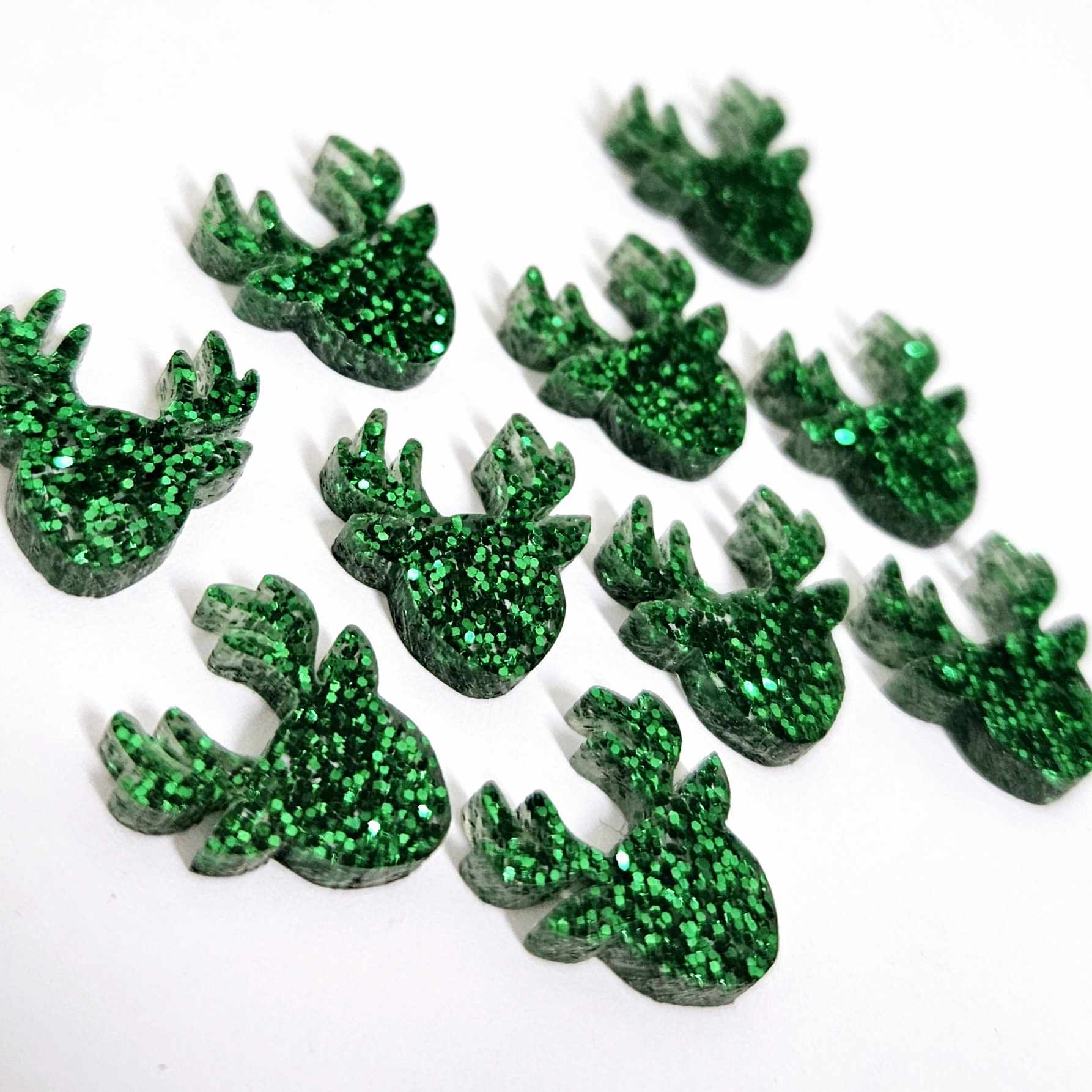 green glitter reindeer Christmas DIY earring supplies laser cut acrylic studs blanks Xmas