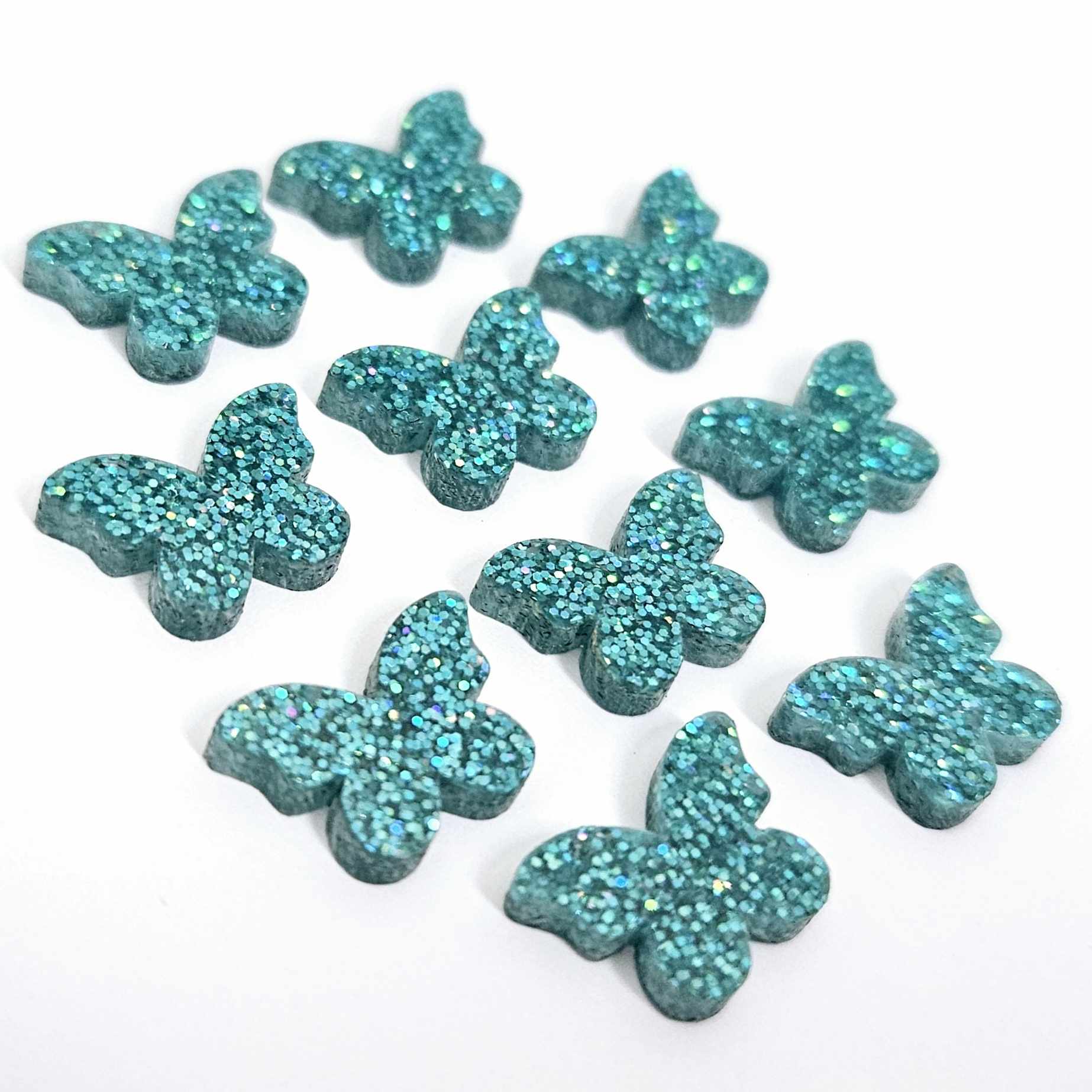 teal turquoise glitter butterfly butterflies DIY earring supplies laser cut acrylic studs blanks findings petite small kids