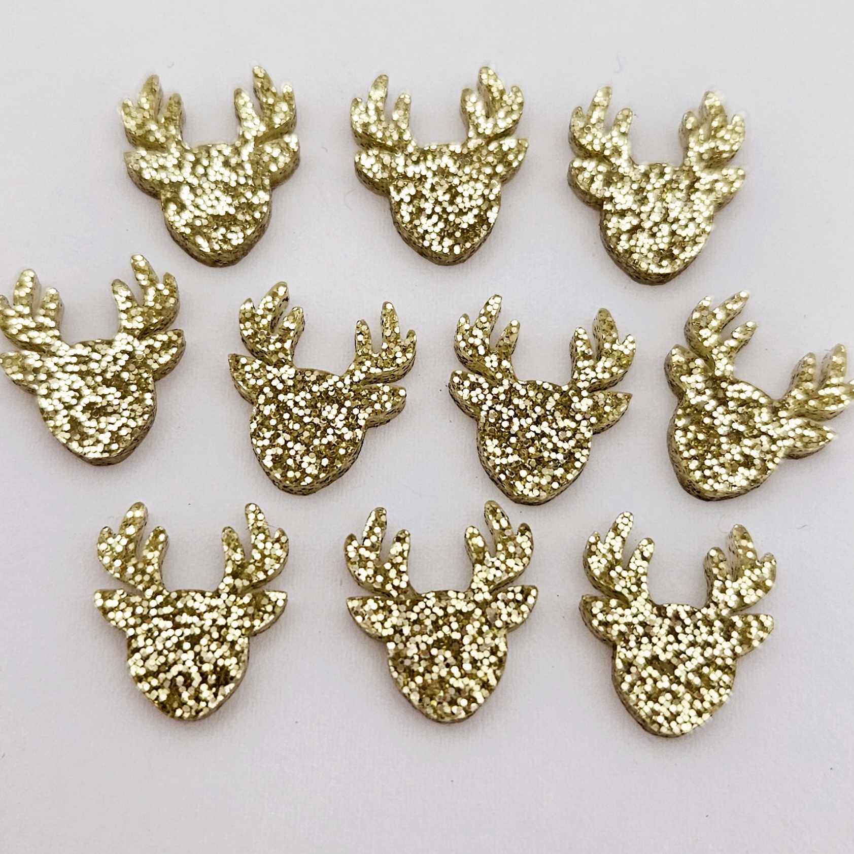 gold glitter reindeer Christmas DIY earring supplies laser cut acrylic studs blanks Xmas