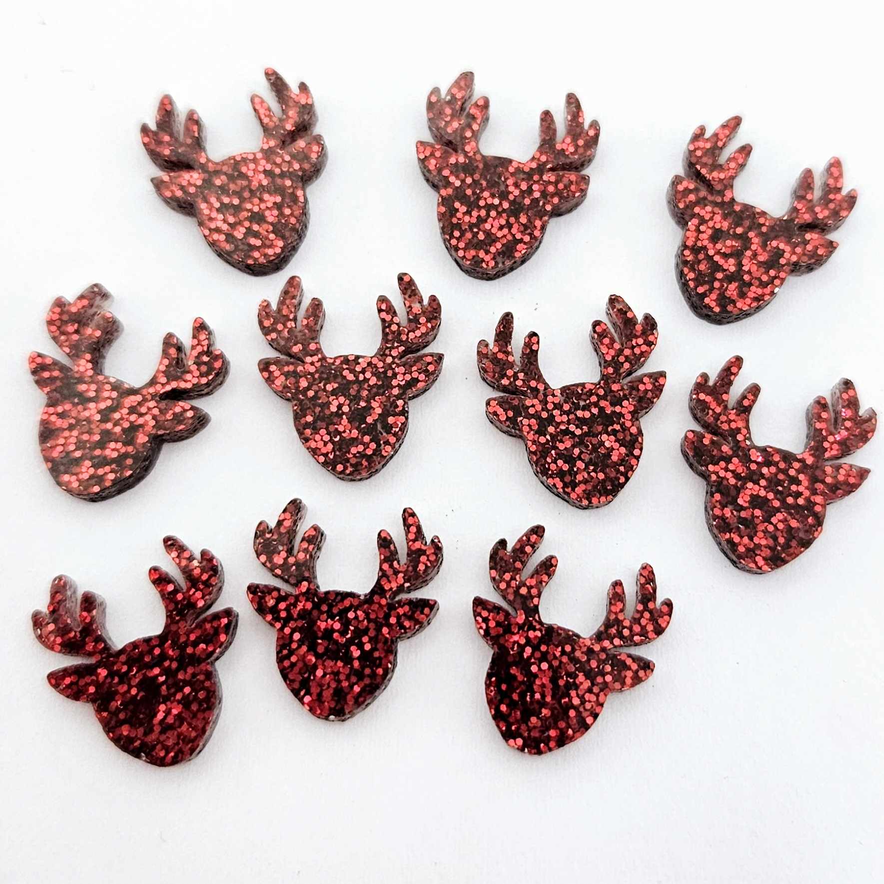 red glitter reindeer Christmas DIY earring supplies laser cut acrylic studs blanks Xmas